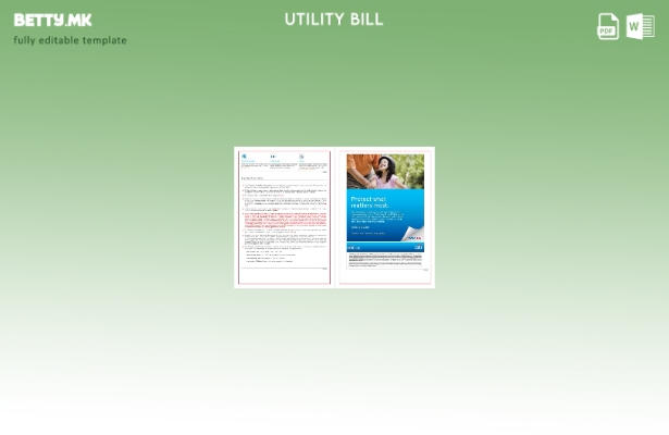 Модерен стил, страници со зборови, шаблон за сметки за комунални услуги на Инд 1